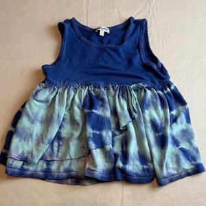 Splendid Blue and Green Tie-Dye Tank Top Dress Size 4T